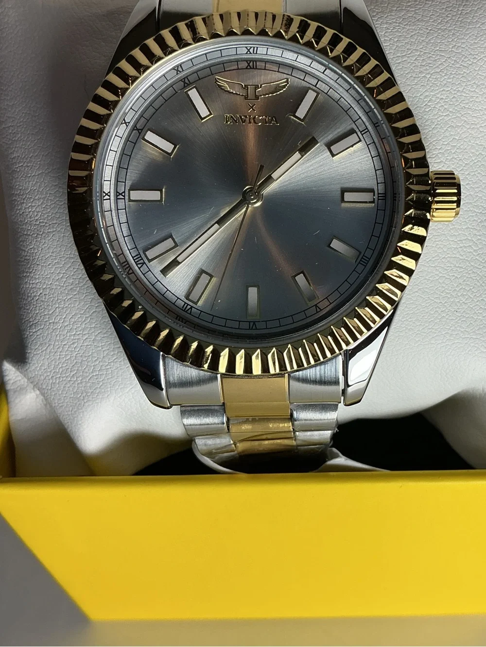 Invicta Two-Tone Silver and Gold Men's Bracelet Watch with Silver Dial